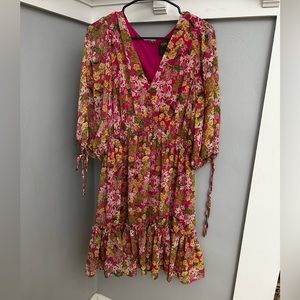 Taylor floral pink midi dress size 16